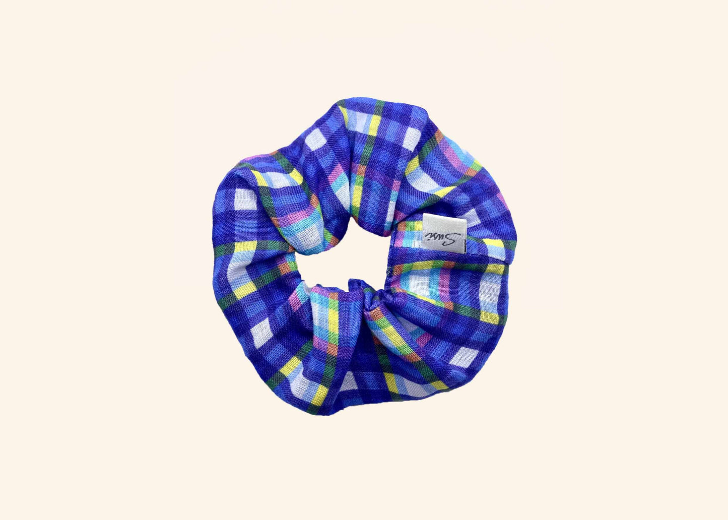 Scrunchie Multicheck Blue