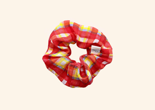 Haargummi, mehrfarbig kariert, rot