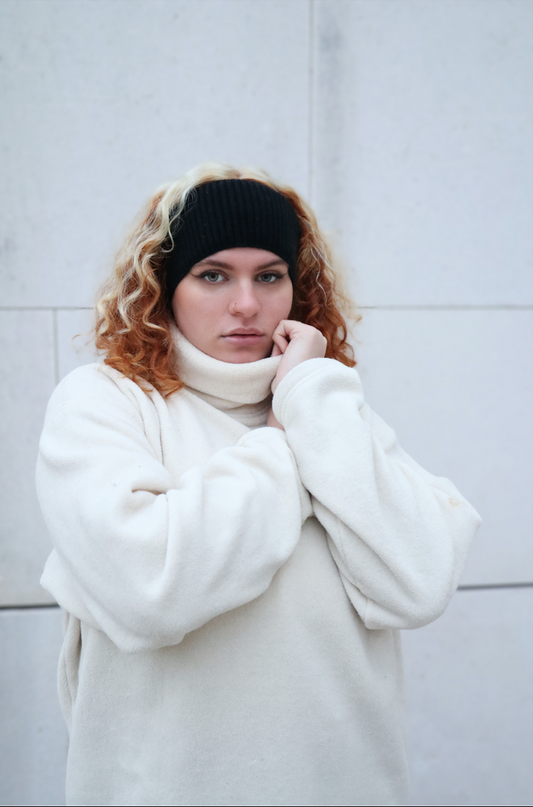 nachhaltige plastifreie kaschmir cashmere stirnband minimalistisch basic schwarzqualität