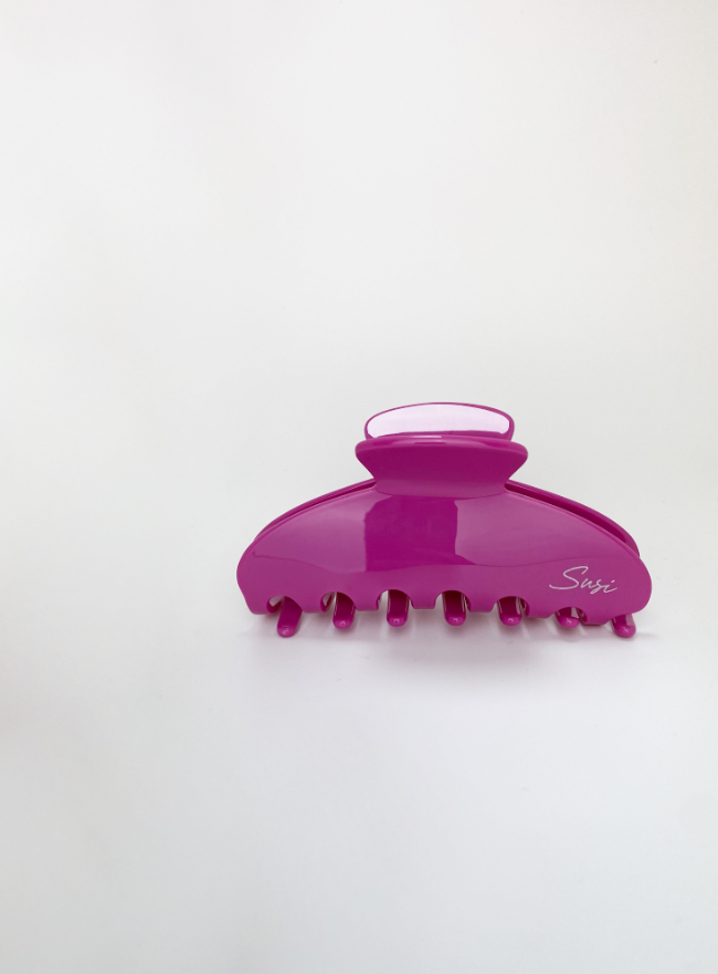 nachhaltige plastifreie Haarspange bio ohne plastik cellulose Haarklammer clawclip pink rosa y2k