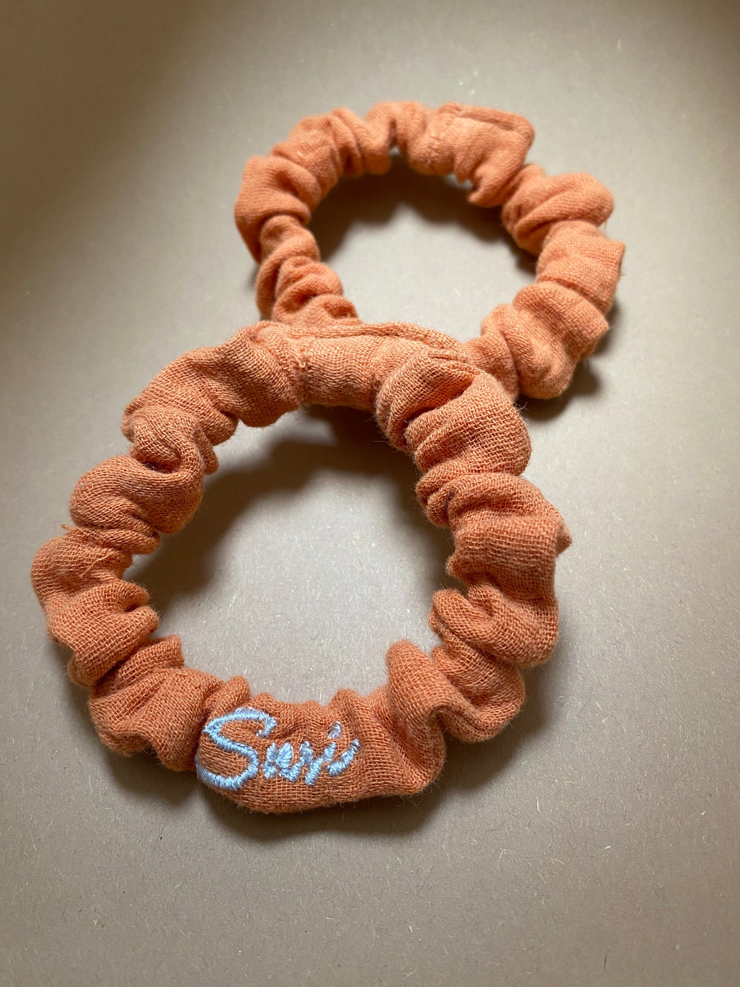 2 Pack Hair Tie Ease 70s Orange Scrunchie Premium Hair Accessories GOTS Cotton Muslin | Made in Germany | Sustainable Susi