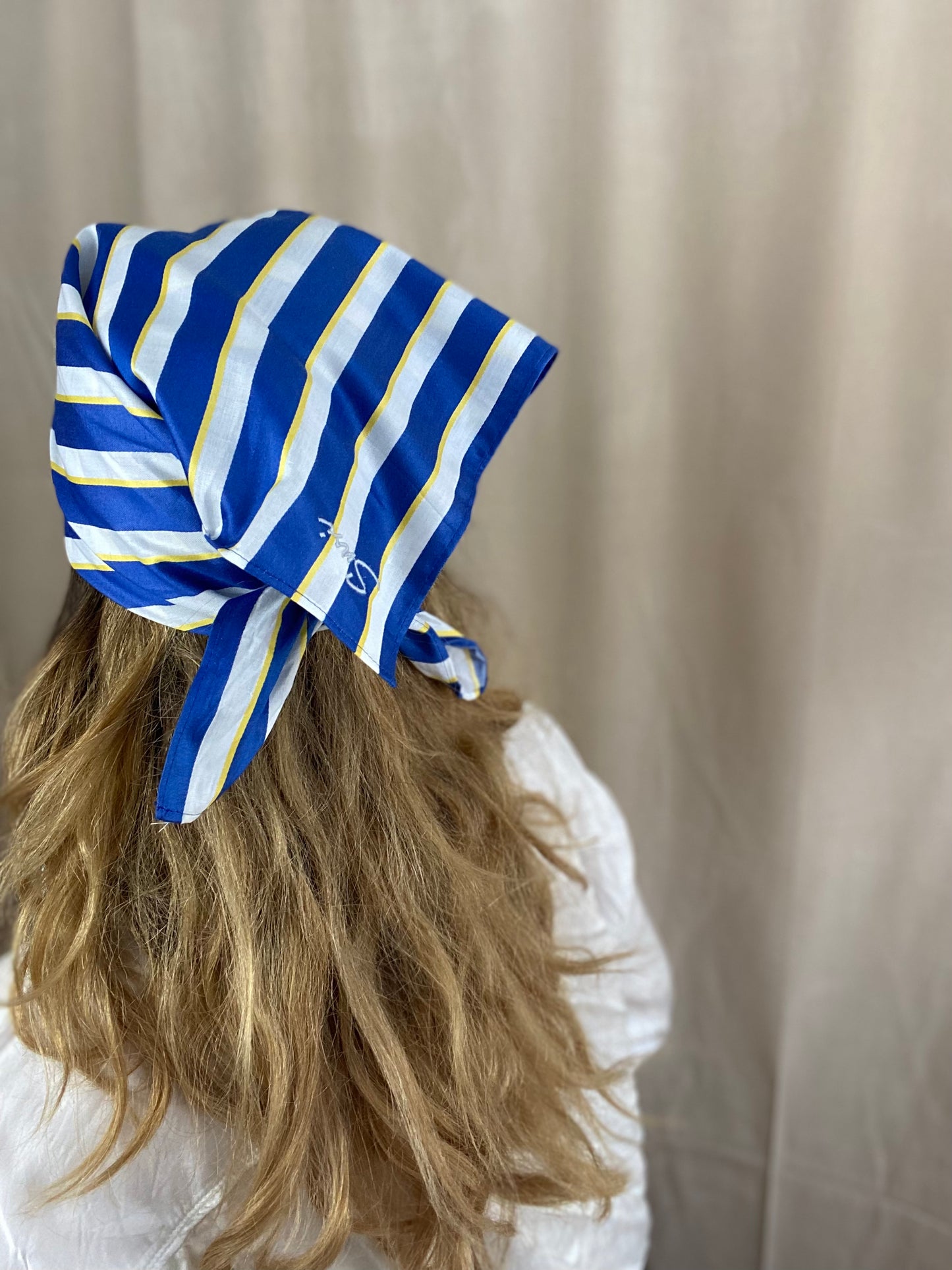 Headscarf Vintage Marine Blue White Stripes Scarf Premium Hair Accessories | Made in Germany | Sustainable Susi