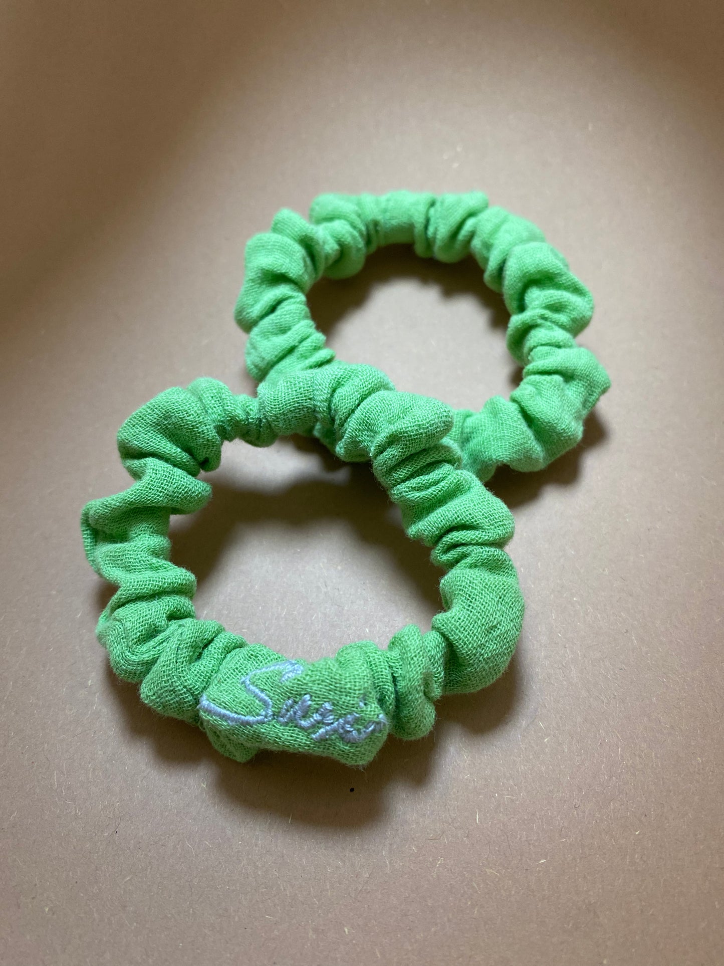 2 Pack Hair Tie Ease Plant Green Scrunchie Premium Hair Accessories GOTS Cotton Muslin | Made in Germany | Sustainable Susi