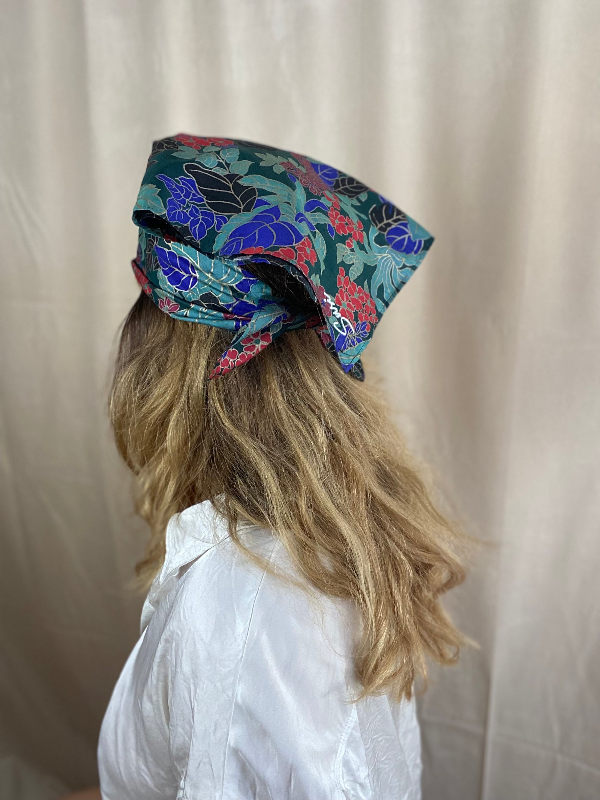 Headscarf Vintage Thai Silk Flower Scarf Premium Hair Accessories | Made in Germany | Sustainable Susi